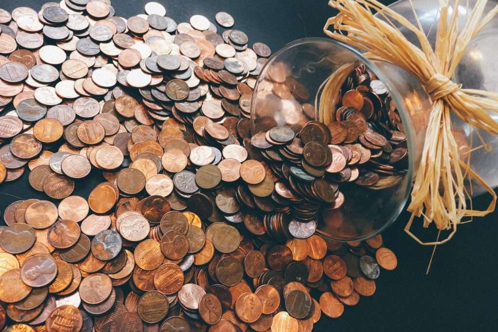 Finding pennies at Dollar General.