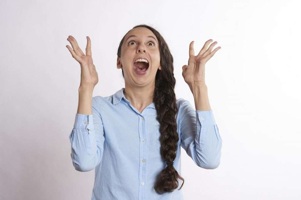 excited, happy, woman winning sweepstake