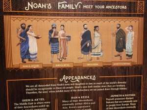 Chart Noah's family at ark encounter.