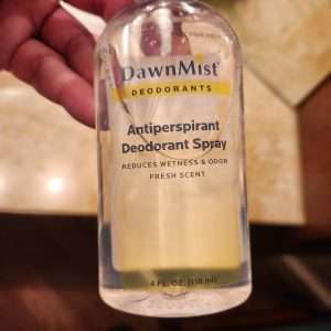 Deodorant spray for after mammogram
