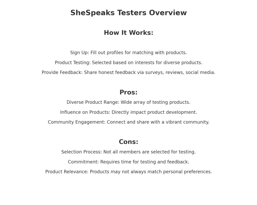 She speaks overview for tester products