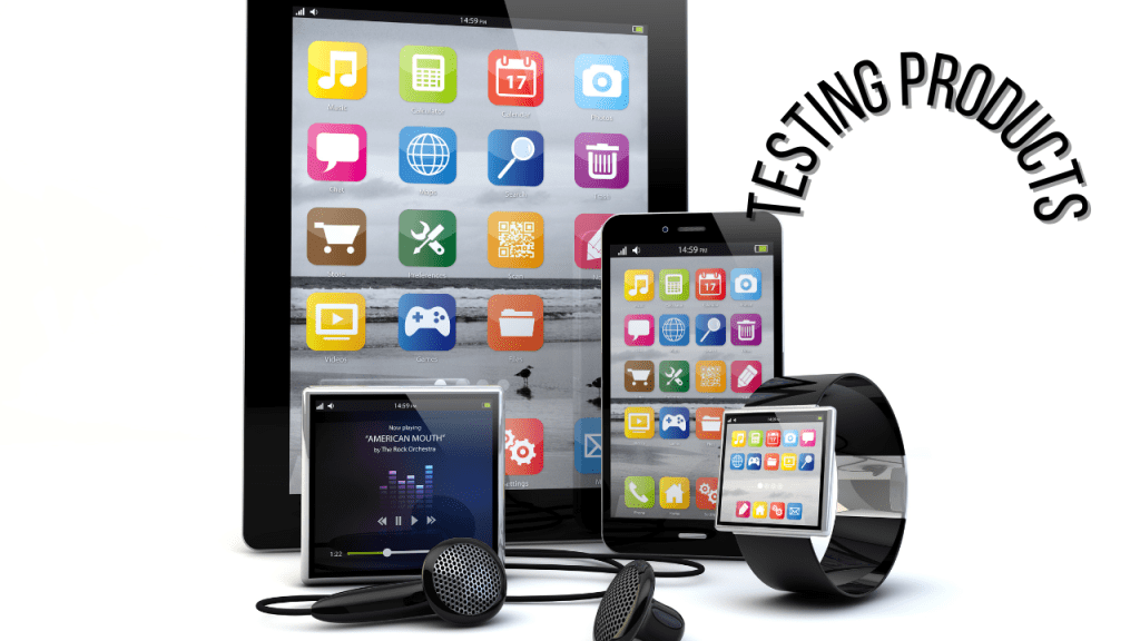 Testing products, image of electronics for testing.