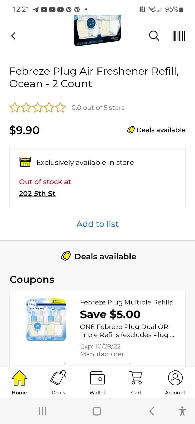coupon example at DG using the app