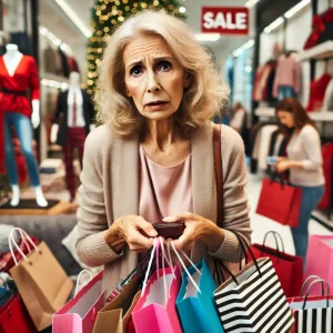 Holiday Budget holder lady impulse spending