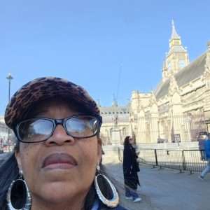 Big Ben in the background and me. London trip