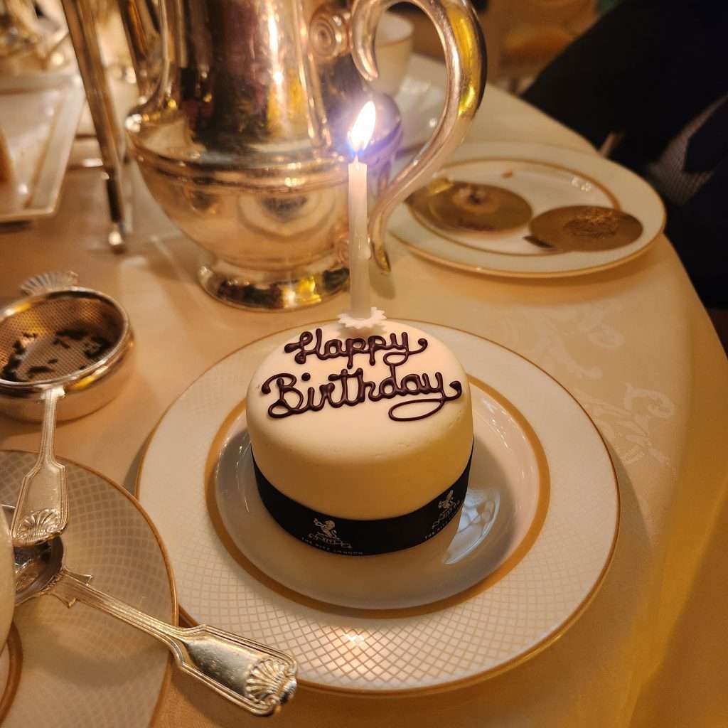 happy birthday cake Ritz Carlton London