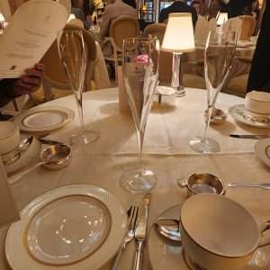 table setting at Ritz Carlton for Tea in London